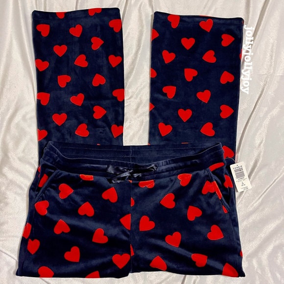 SET: Torrid Velour Hearts Navy & Red Zip Front Sleep Hoodie/Bootcut Pants 2X - Picture 13 of 16